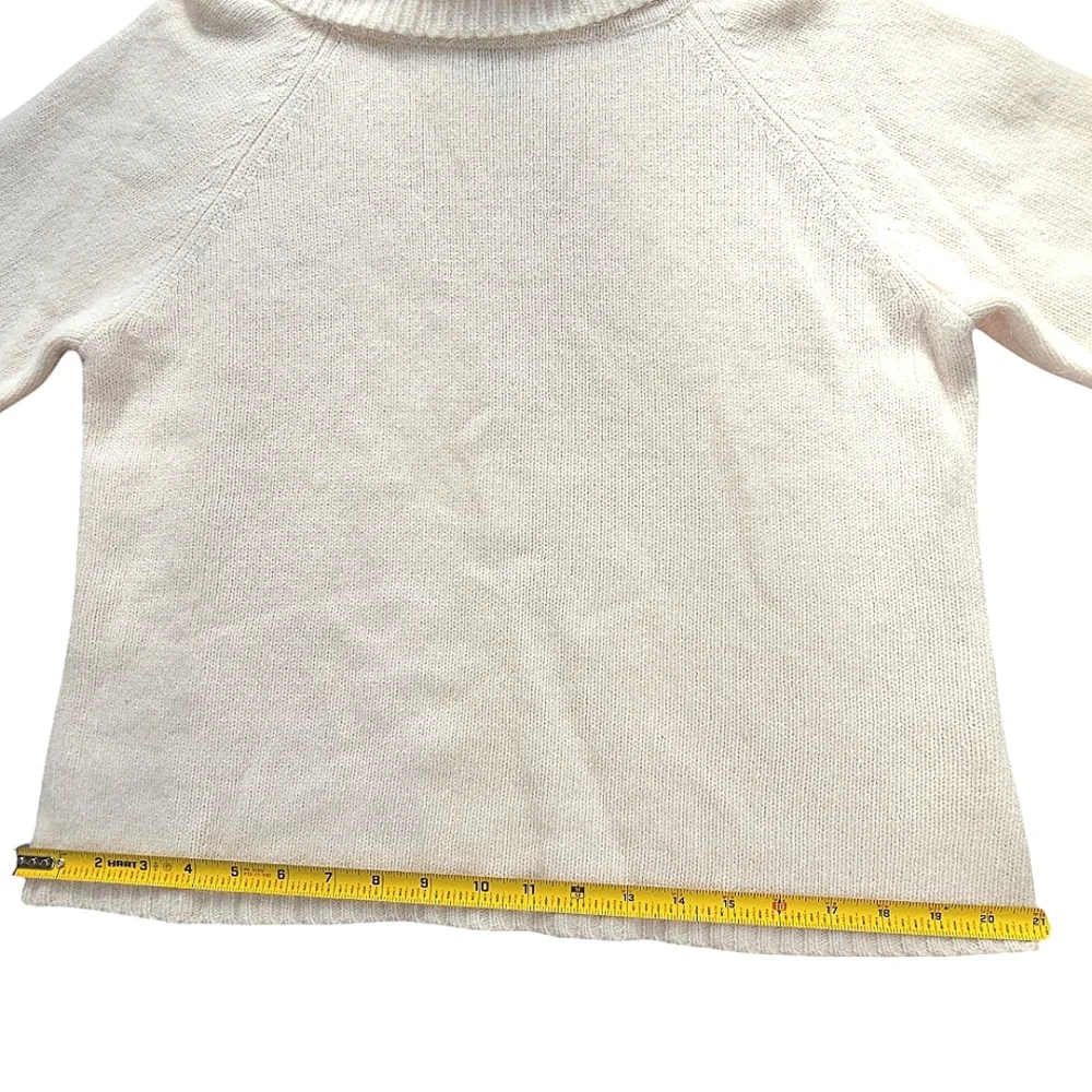 RAFAELLA Ivory Cream Angora Lambswool  Blend 3/4 Sleeve Cowl Neck Sweater XL - Picture 6 of 11